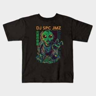 DJ SPC JMZ // Alien DJ // Funny Martian Disc Jockey Kids T-Shirt